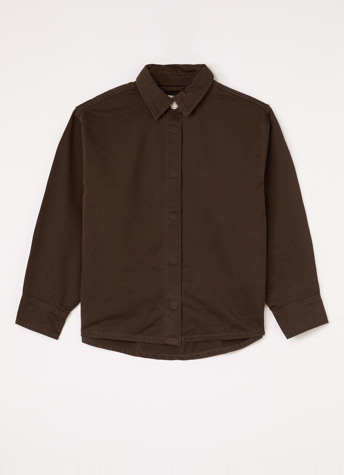 Sofie Schnoor Nash blouse van denim - voorkant donkerbruin