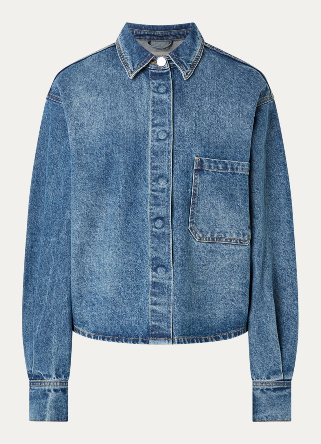 Sofie Schnoor Nashima overshirt van denim met borstzak - voorkant indigo