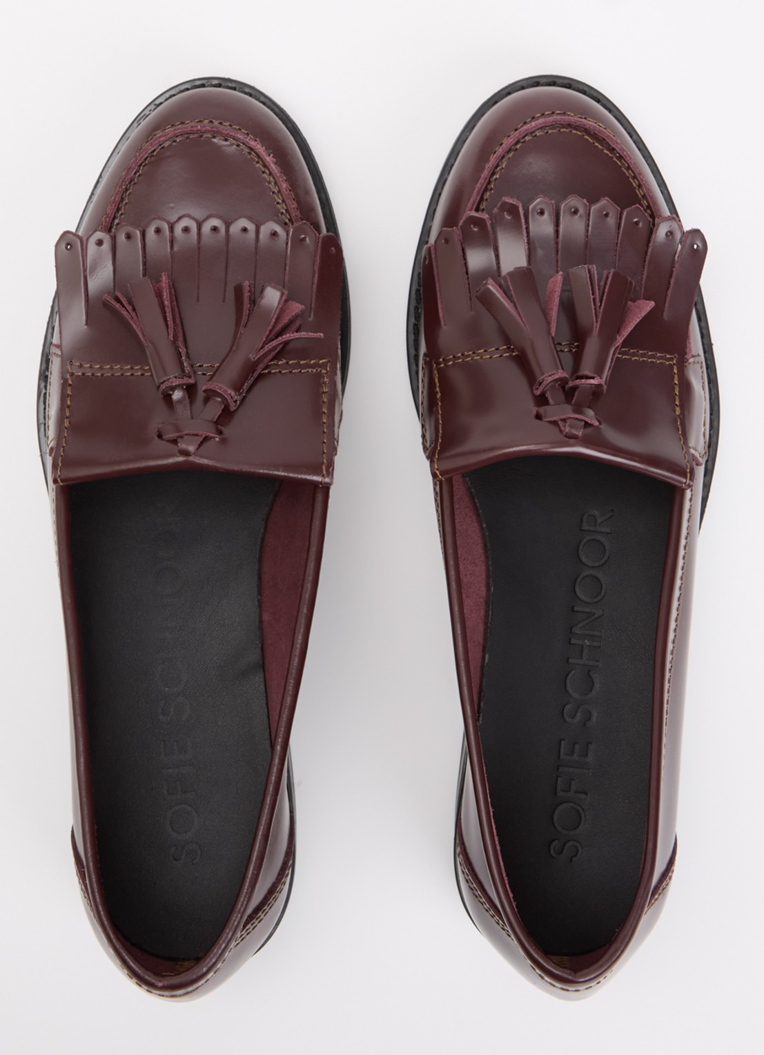 Sofie Schnoor Olivia loafer van leer - detail 3 bordeauxrood