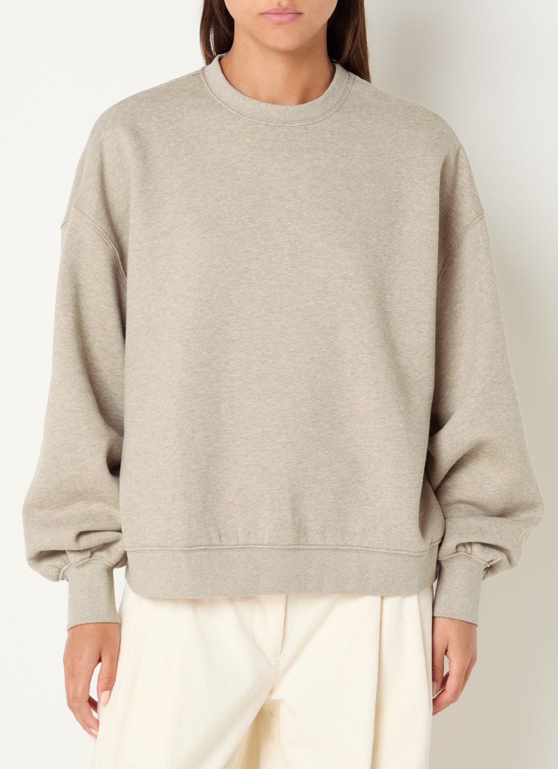 Sofie Schnoor Otila oversized sweater met backprint - achterkant beige