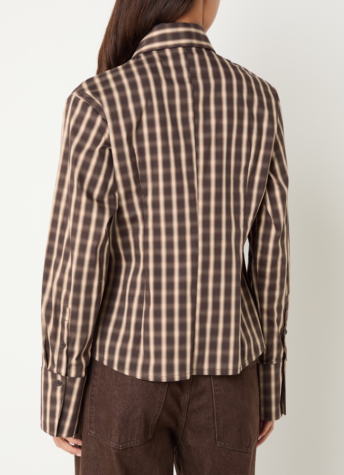 Sofie Schnoor Paige oversized blouse met ruitdessin - achterkant 4 bruin