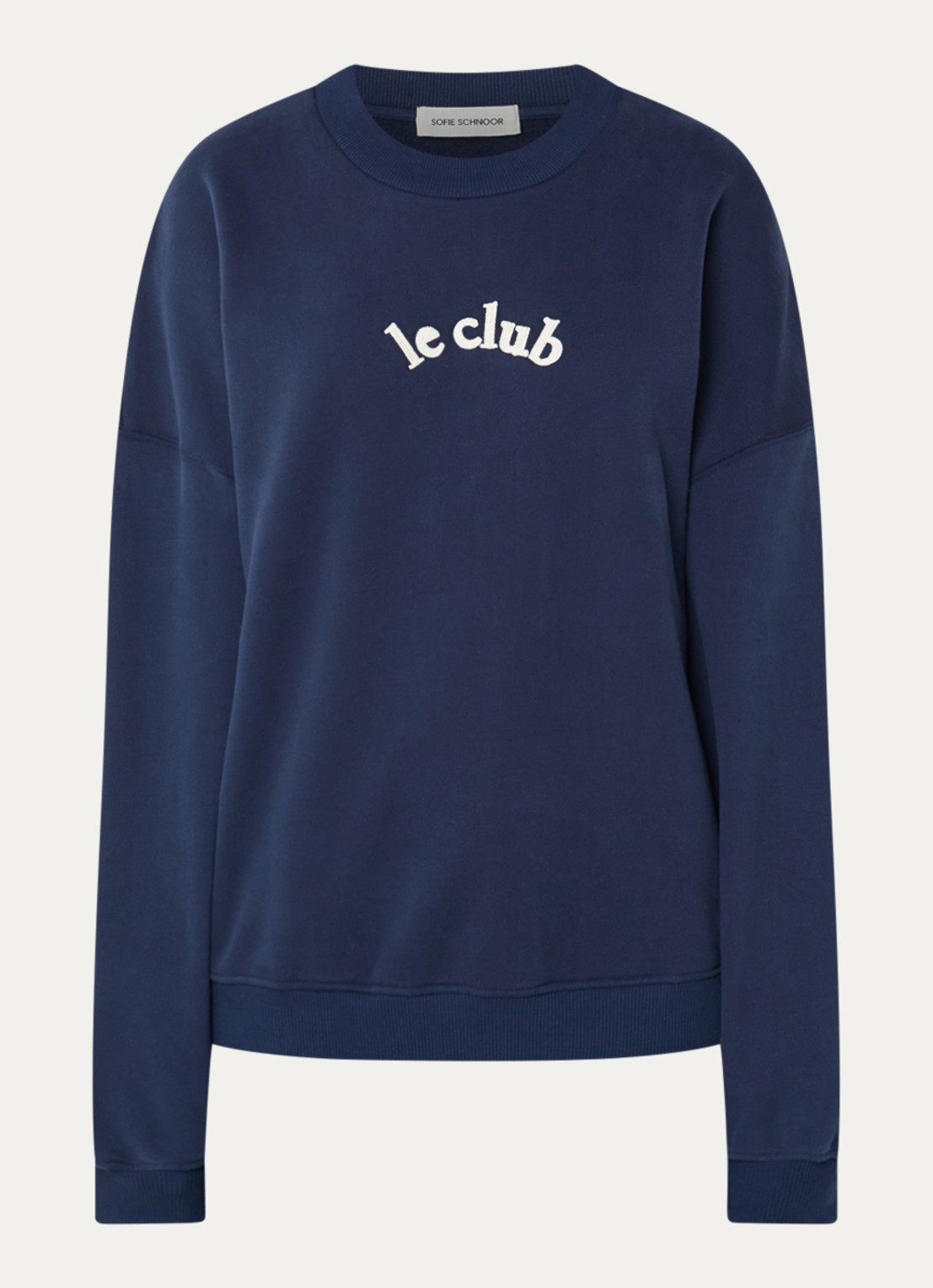 Sofie Schnoor Paro sweater met borduring - voorkant donkerblauw