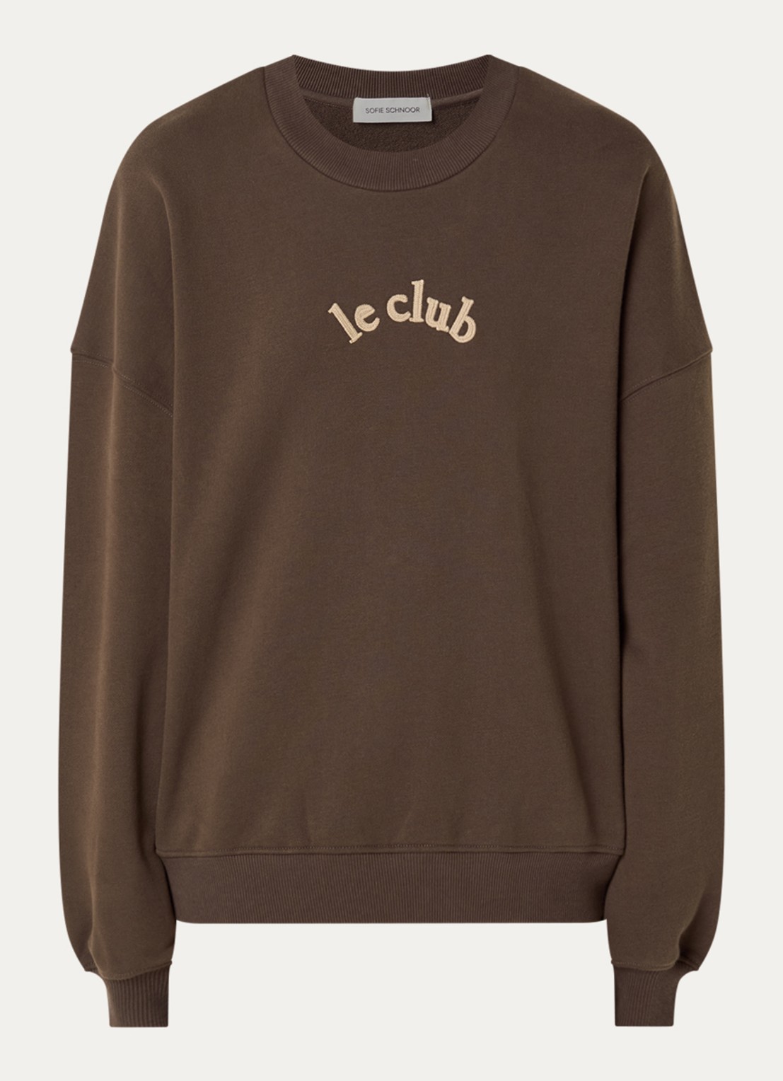 Sofie Schnoor Paro sweater met borduring - voorkant bruin