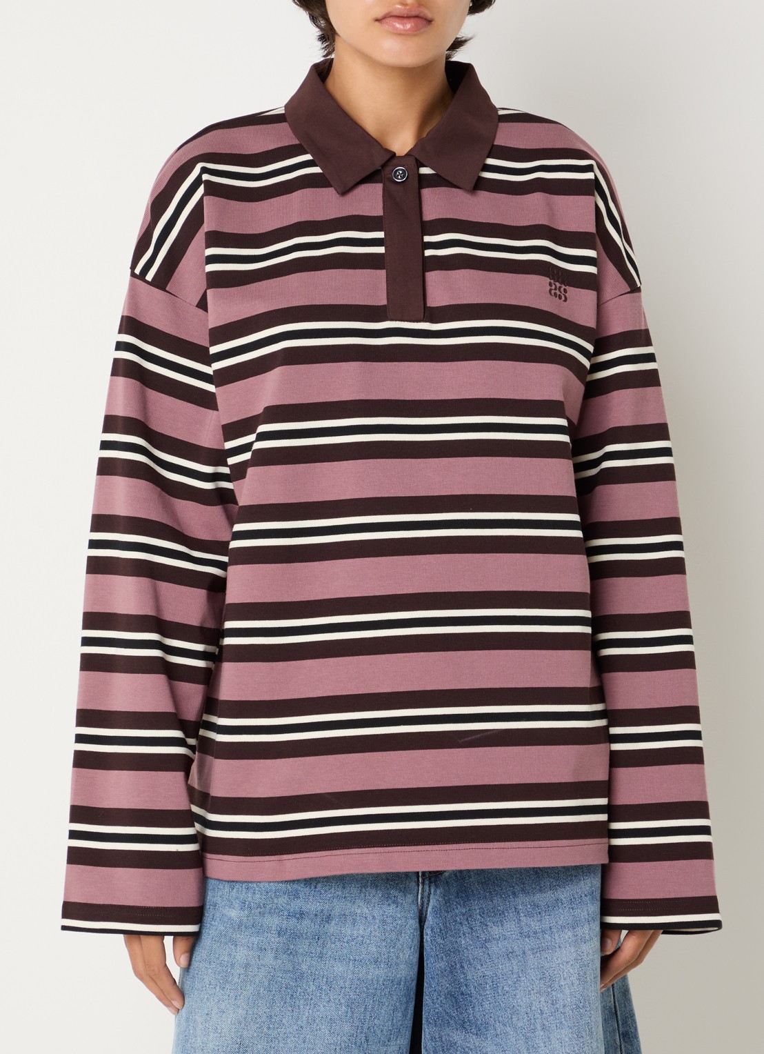Sofie Schnoor Priasw polo met streepprint - detail bruin
