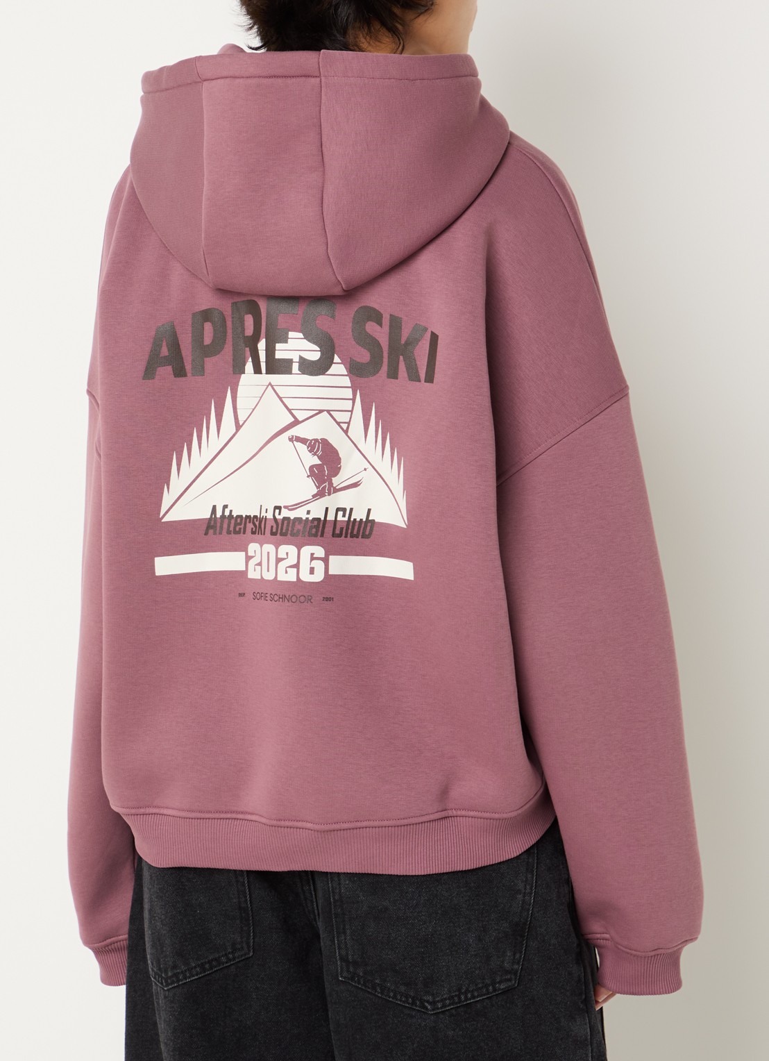 Sofie Schnoor Ranya hoodie met logo- en backprint - detail 3 taupe