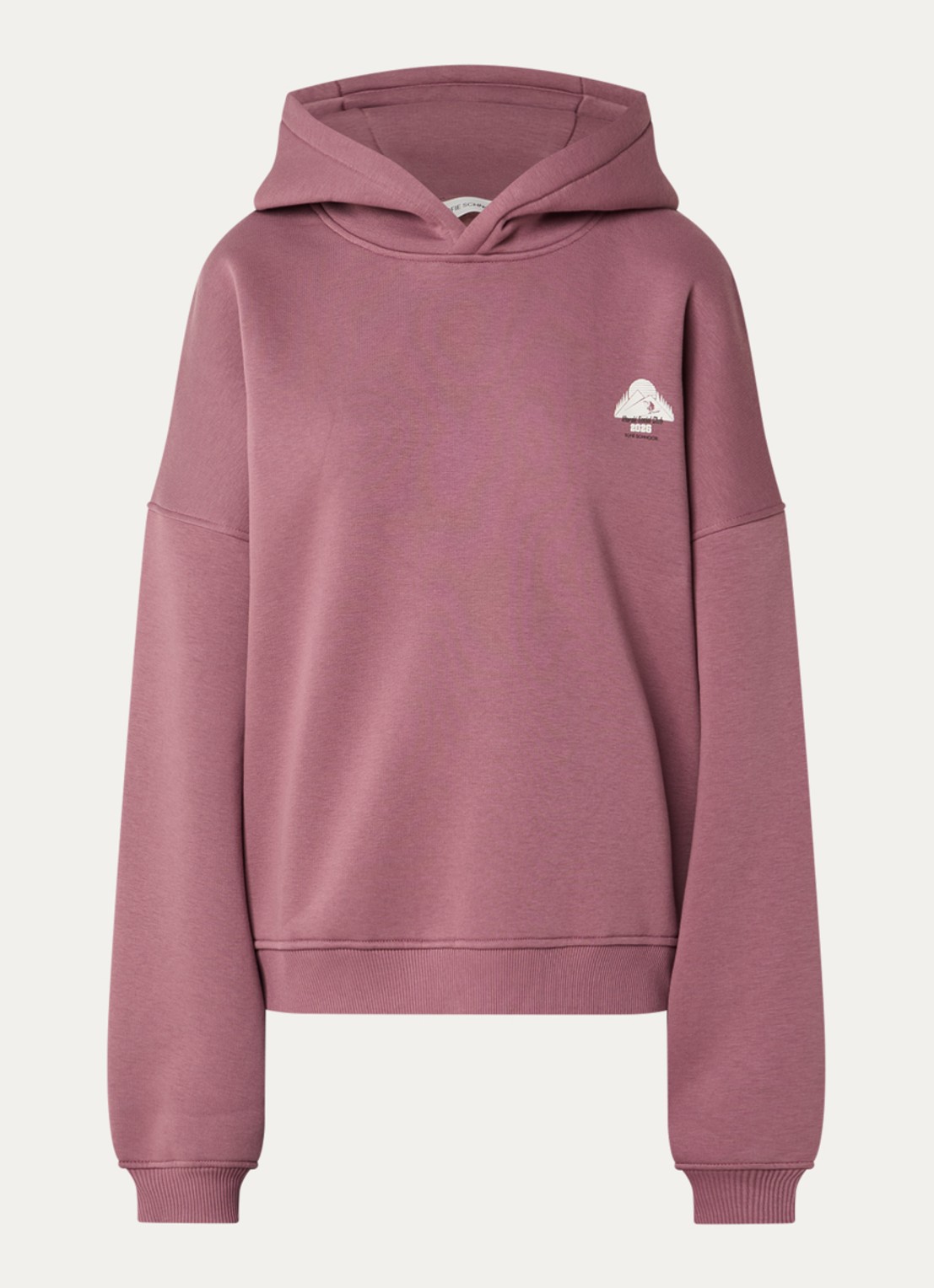 Sofie Schnoor Ranya hoodie met logo- en backprint - voorkant taupe