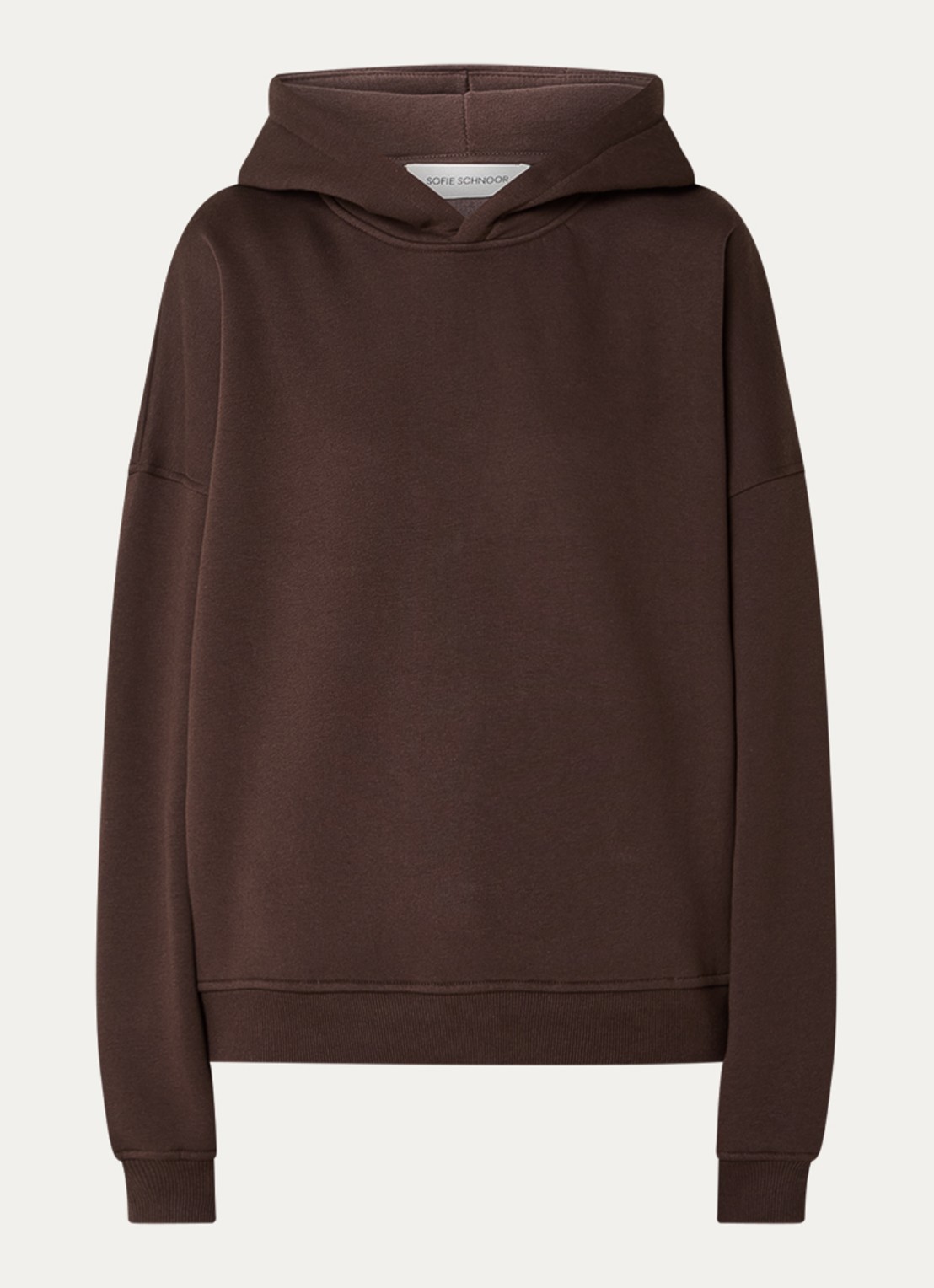 Sofie Schnoor Ranyaspo hoodie met siernaad - voorkant 3 donkerbruin