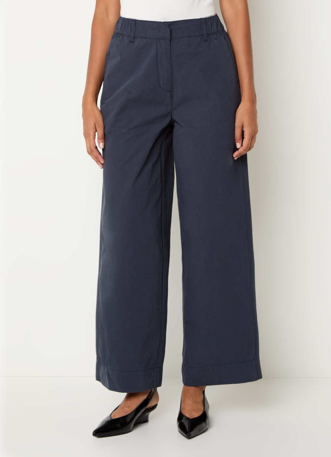 Sofie Schnoor Reine mid waist wide fit chino  - detail 3 donkerblauw