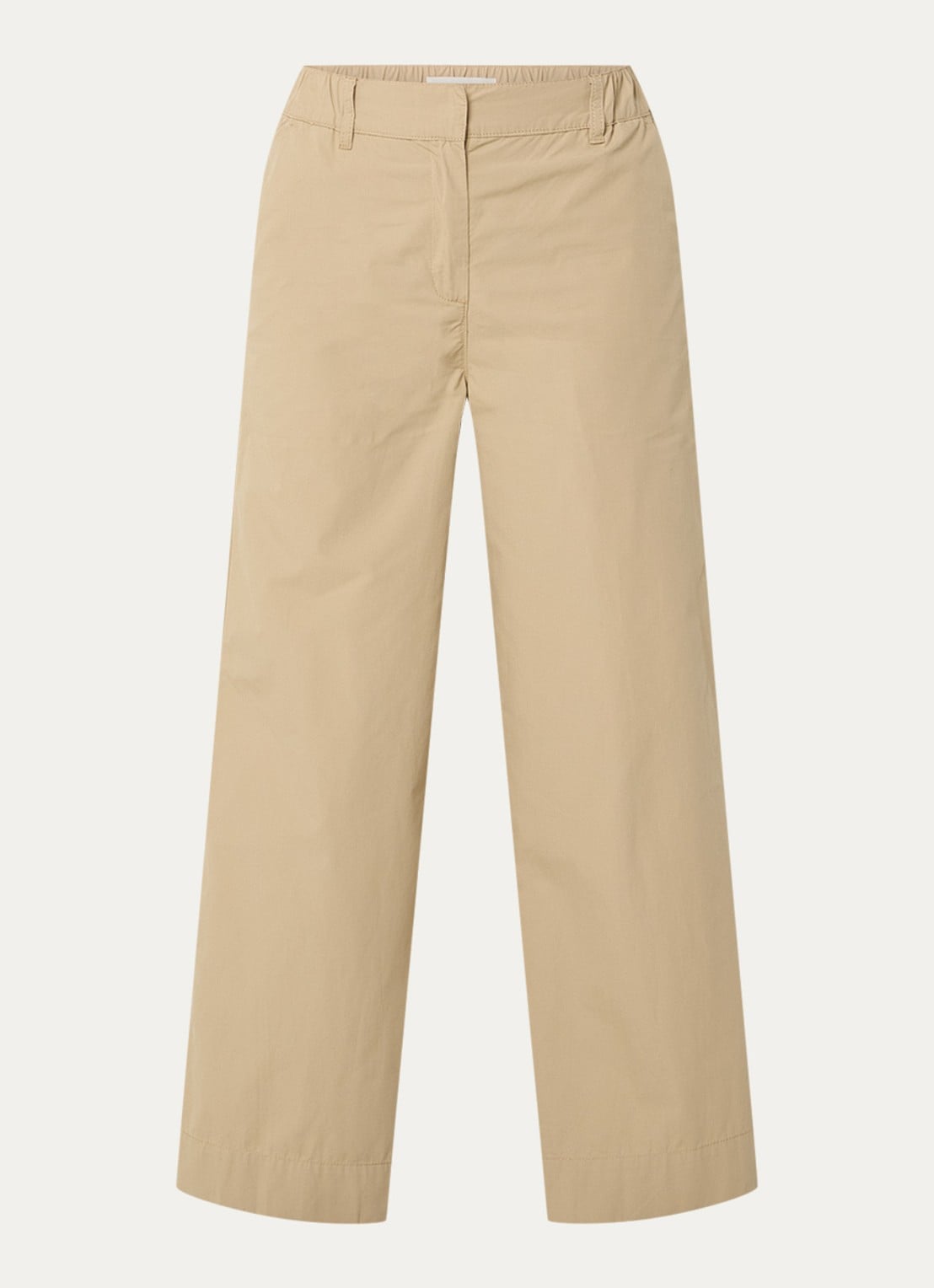 Sofie Schnoor Reine mid waist wide fit chino  - voorkant 2 zand