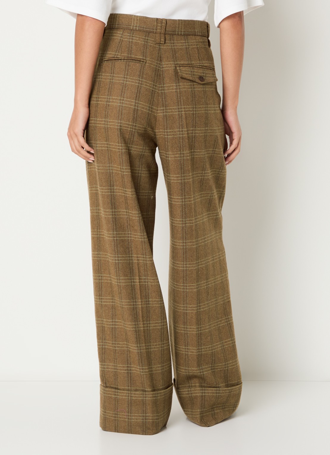 Sofie Schnoor Rosana high waist wide fit pantalon met steekzakken - achterkant 4 bruin