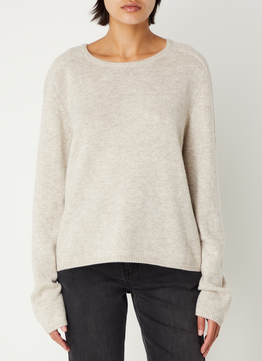 Sofie Schnoor Saya fijngebreide pullover met gemêleerd dessin - detail beige