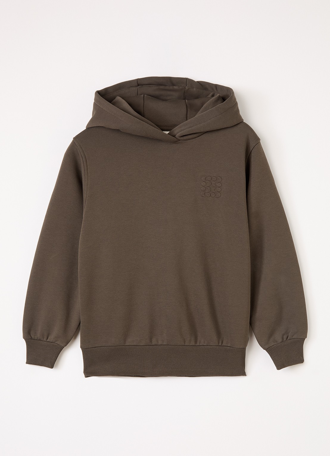 Sofie Schnoor Simonasy hoodie met 3D logo - voorkant 2 donkerbruin