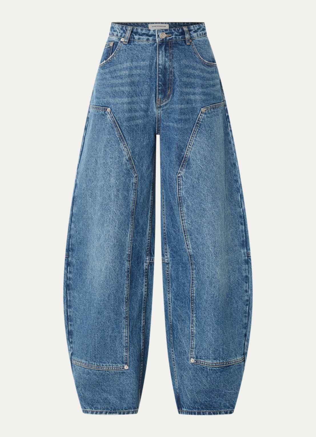 Sofie Schnoor Sonja high waist ballon fit jeans met medium wassing - voorkant 4 indigo