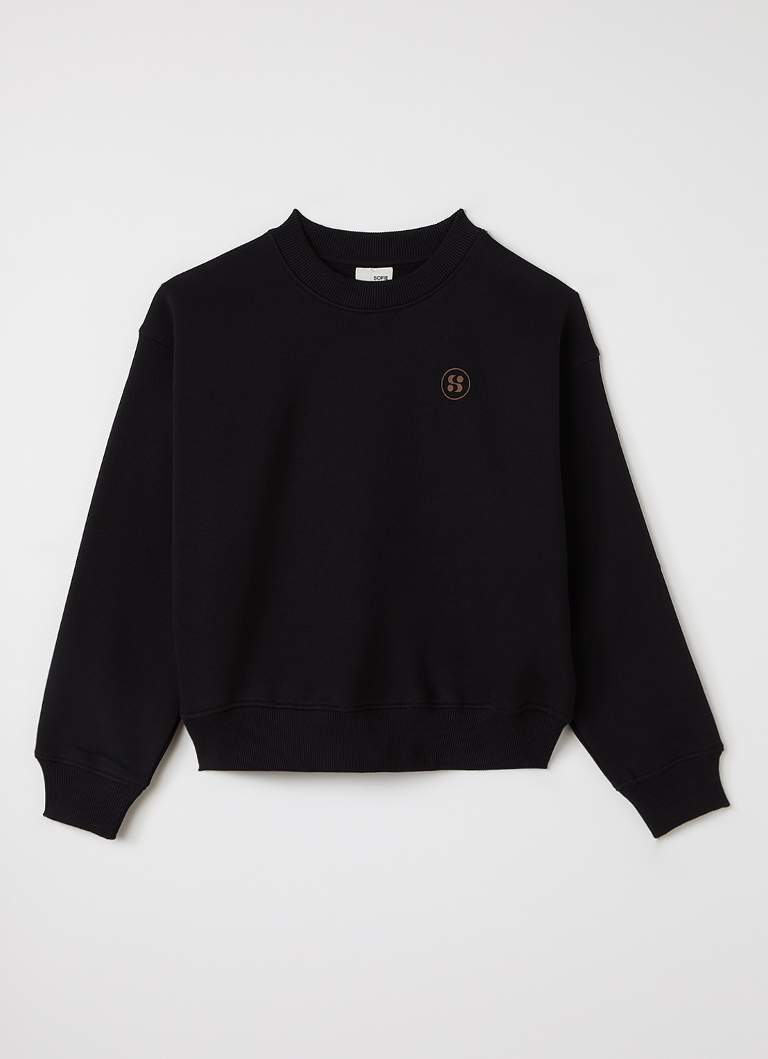 Sofie Schnoor Sweater met logo- en backprint - voorkant zwart