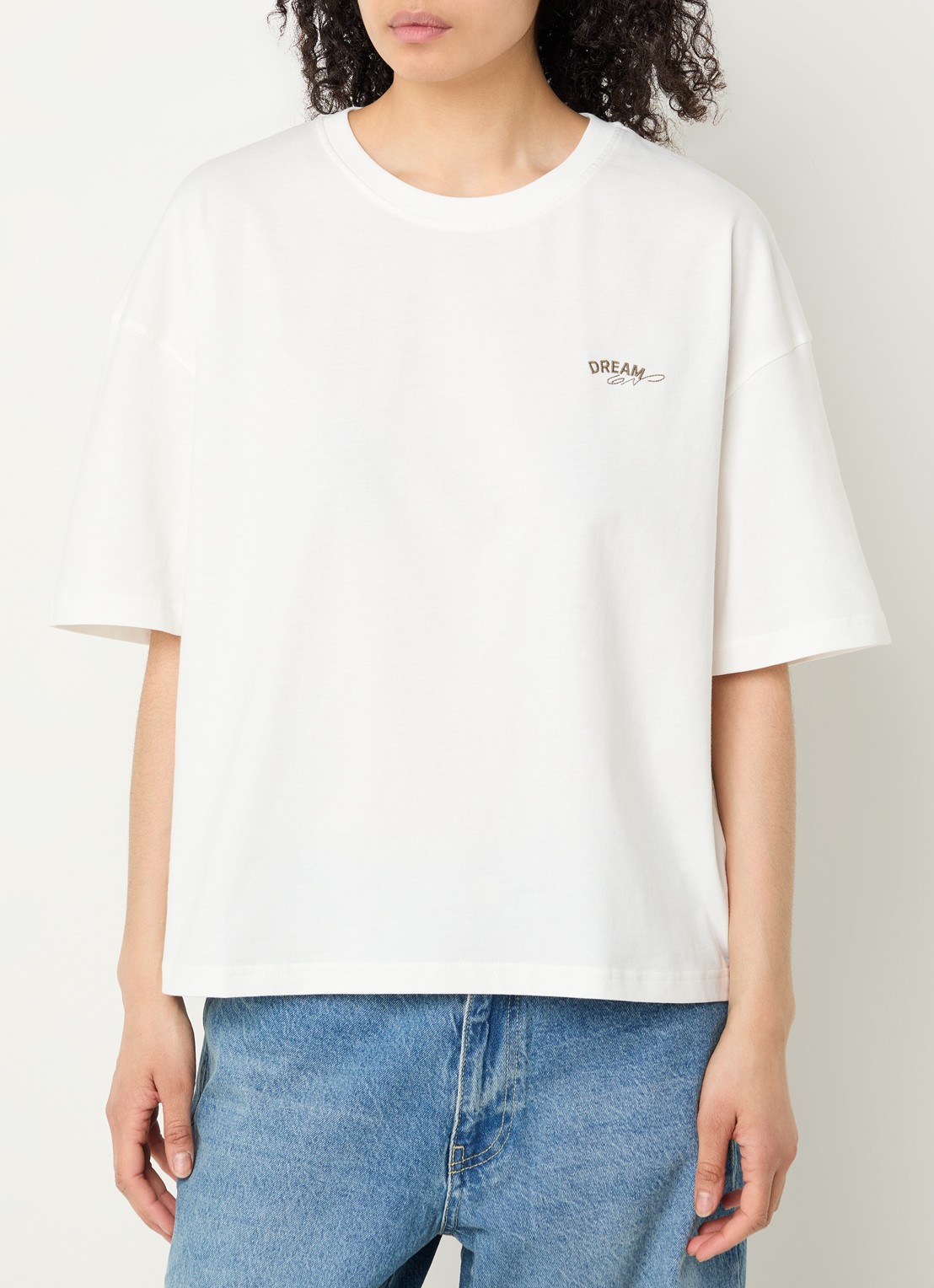 Sofie Schnoor T-shirt met logo- en backprint - achterkant 3 gebroken wit