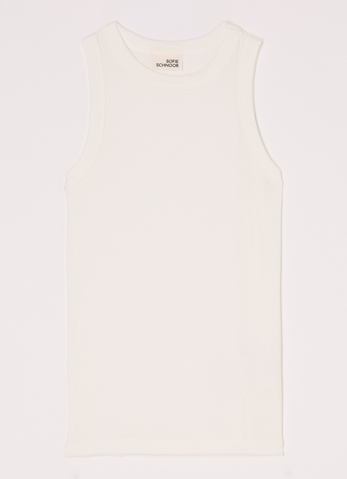 Sofie Schnoor Tanktop met ribstructuur - voorkant wit
