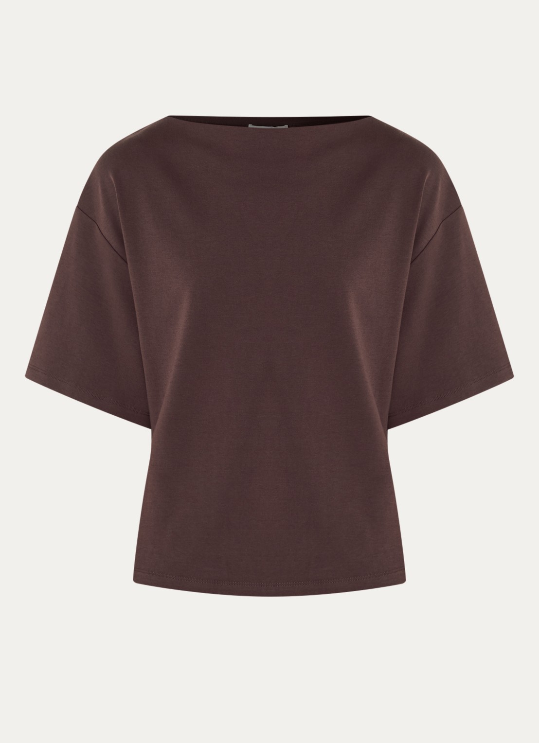 Sofie Schnoor Teasw T-shirt met boothals - voorkant donkerbruin