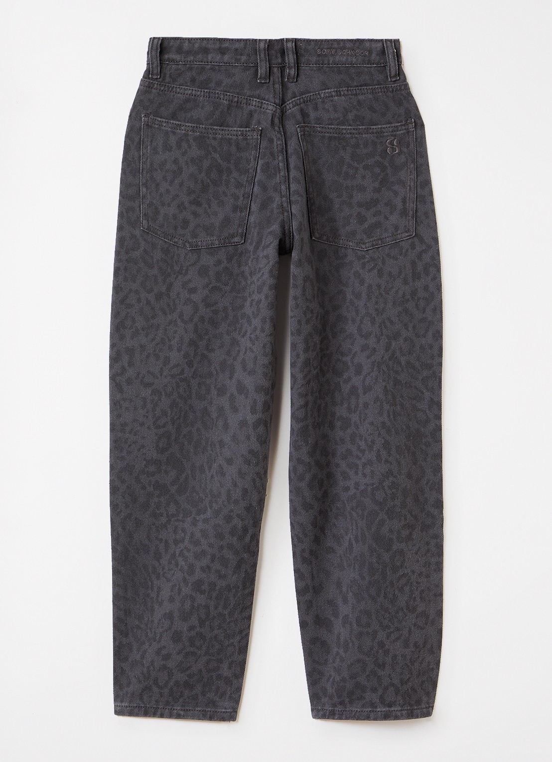 Sofie Schnoor Tokyosy loose fit jeans met panterprint - voorkant 3 antraciet