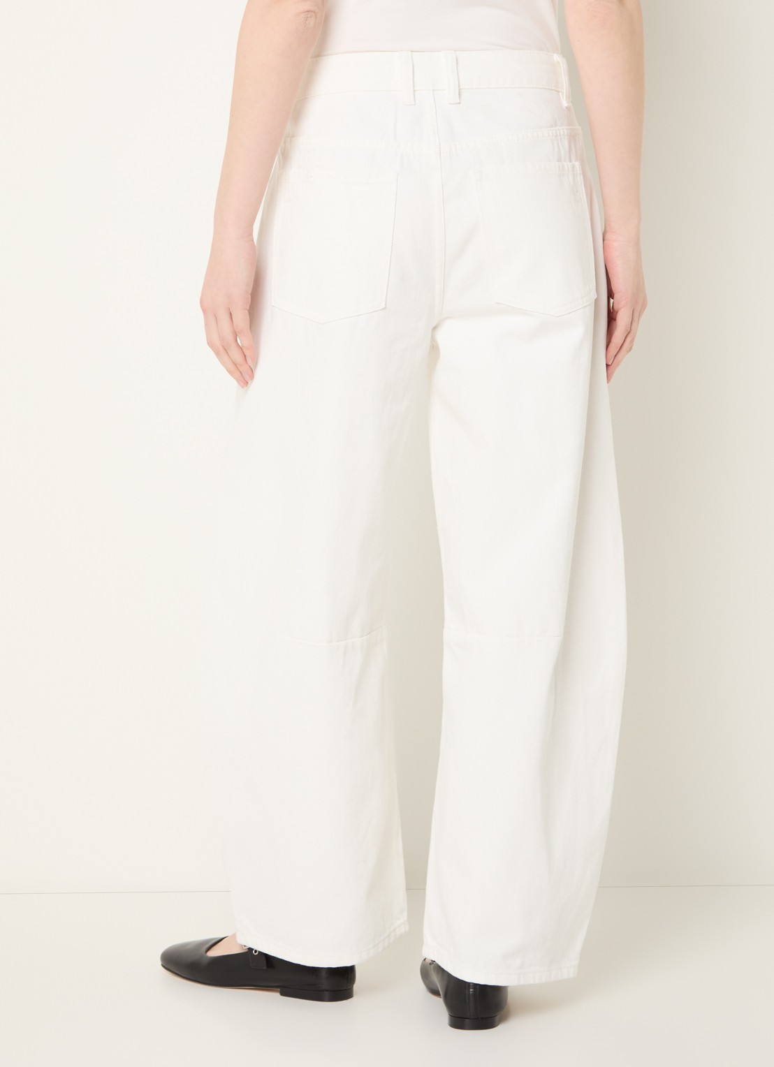 Sofie Schnoor Tomar high waist cropped wide leg jeans met gekleurde wassing - achterkant 5 gebroken wit