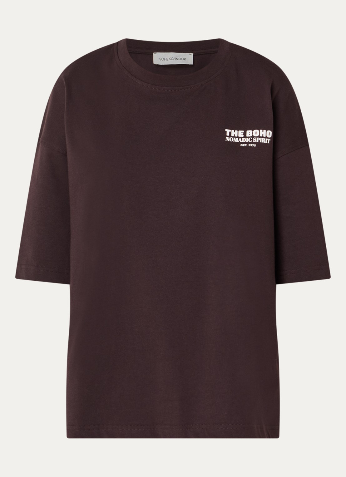Sofie Schnoor Verasw T-shirt met front- en backprint - voorkant 2 donkerbruin