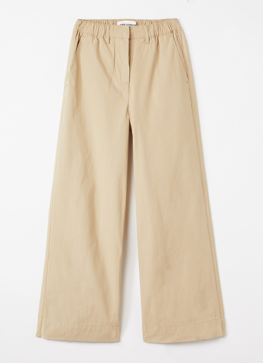 Sofie Schnoor Wide fit chino met steekzakken - voorkant camel