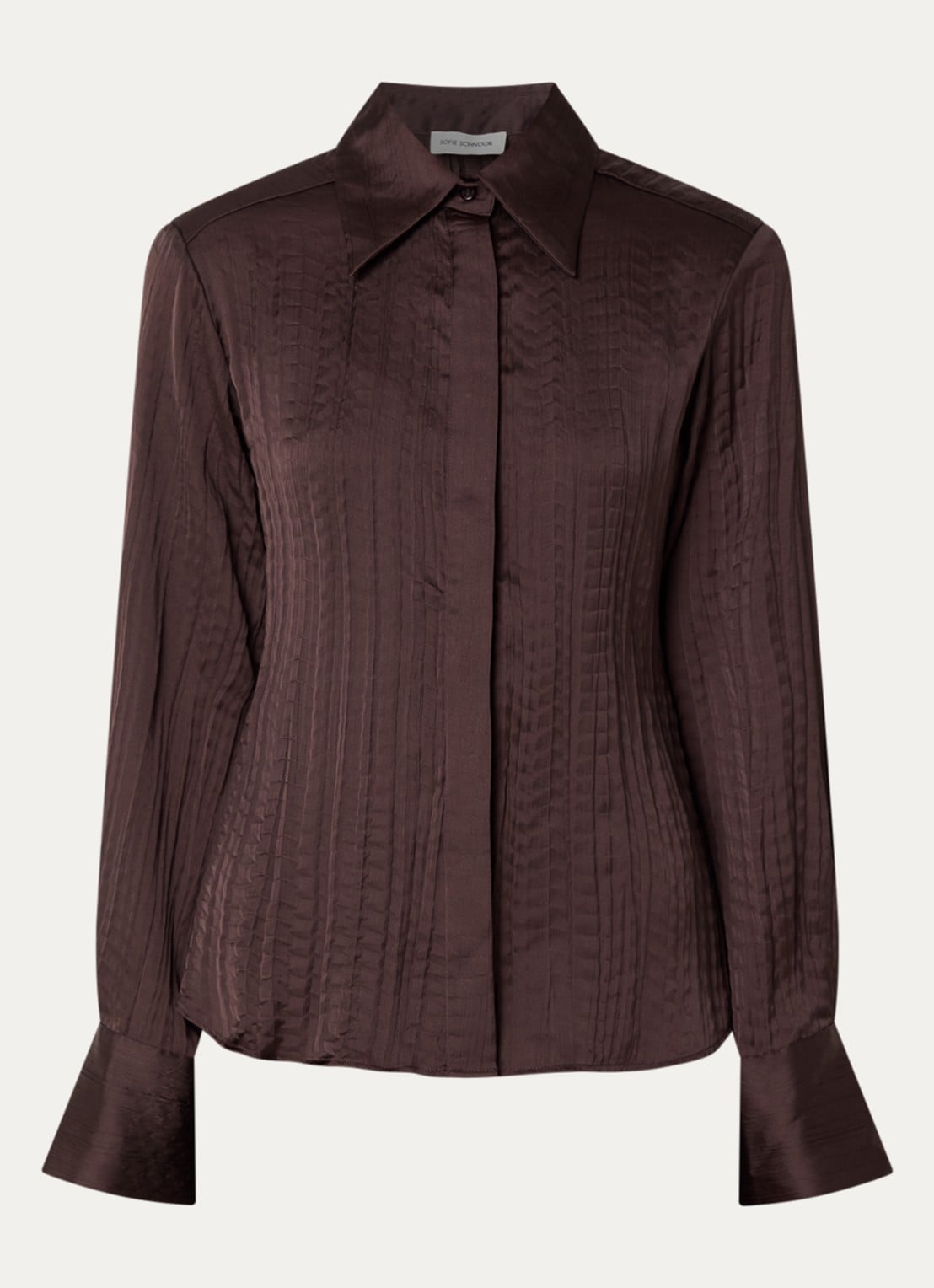 Sofie Schnoor Wildasw blouse met structuur - voorkant donkerbruin