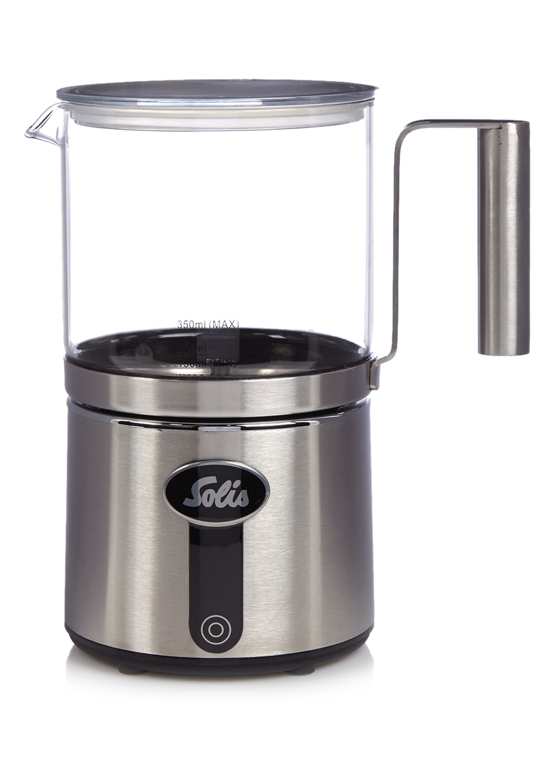 Solis Cremalatte melkopschuimer 350 ml - voorkant zilver