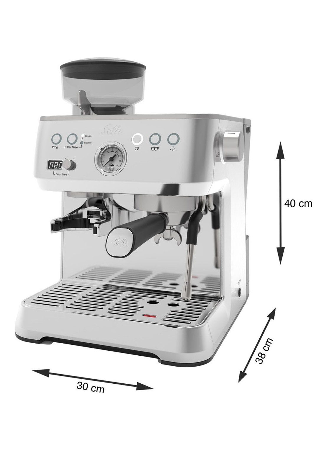 Solis Grind & Infuse Perfetta espressomachine 1019  - detail 6 zilver