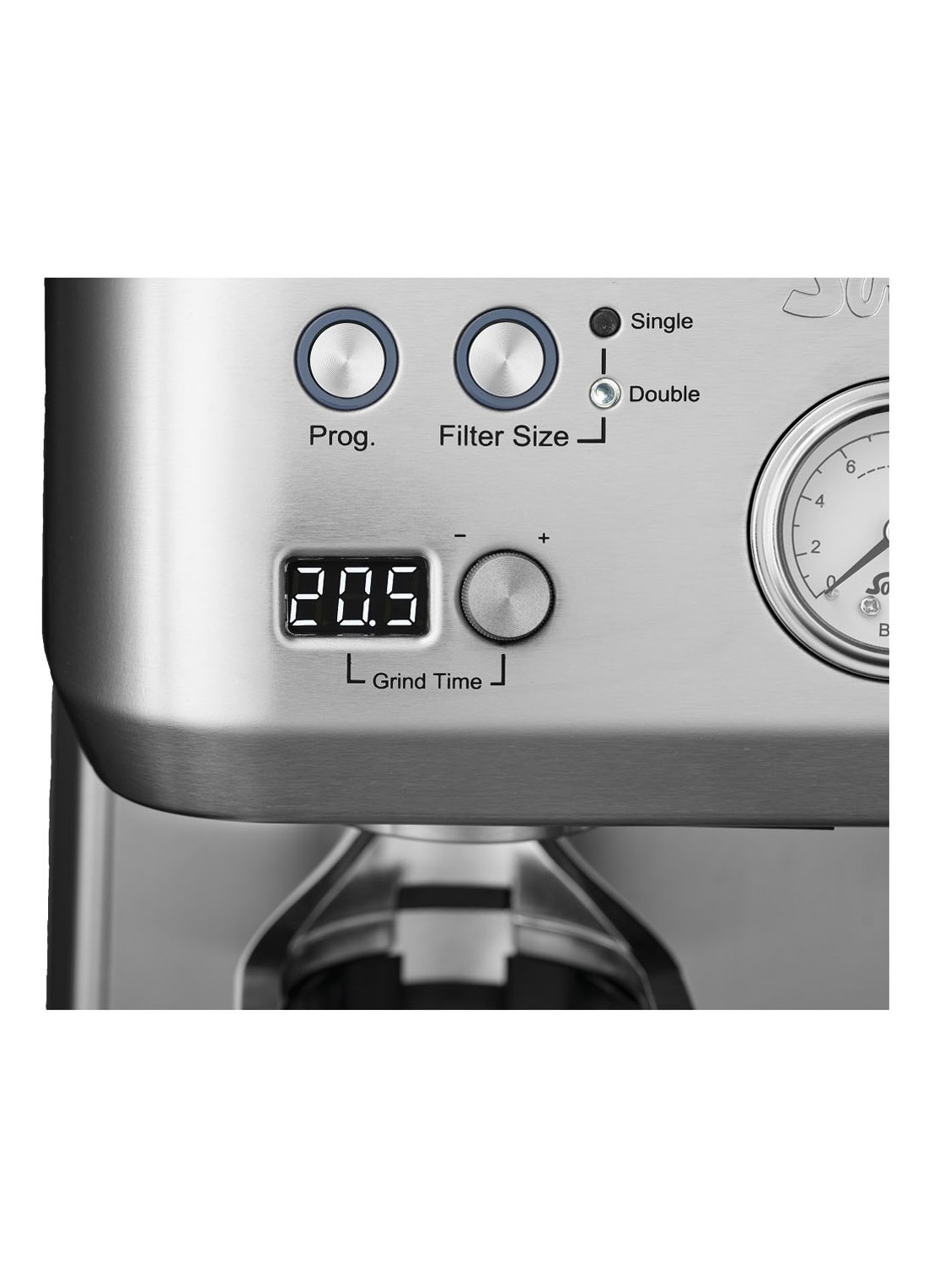 Solis Grind & Infuse Perfetta espressomachine 1019  - voorkant 2 zilver