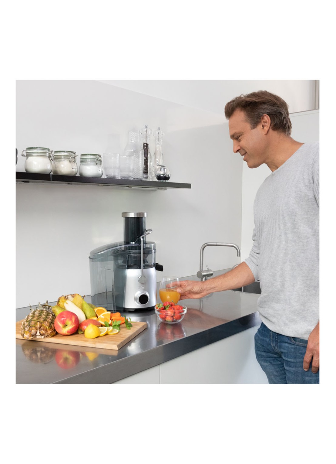 Solis Juice Fountain Compact sapcentrifuge  - voorkant 2 zilver