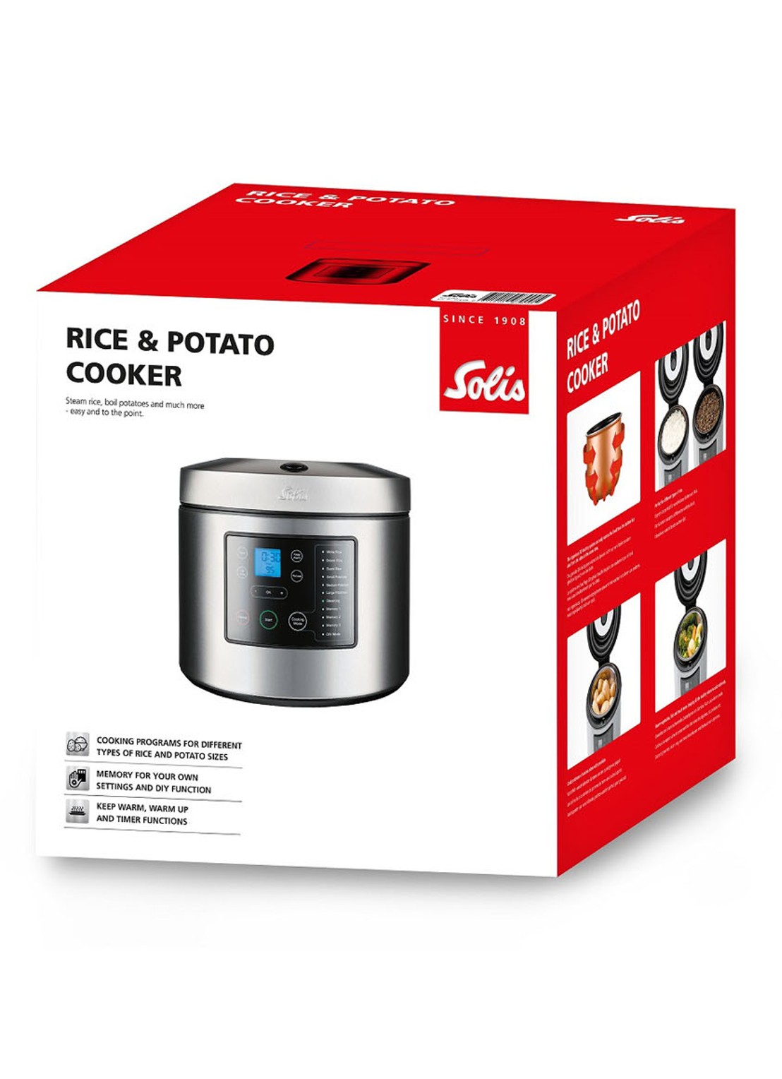 Solis Rice & Potato Cooker aardappel- en rijstkoker 8161  - detail 7 zilver