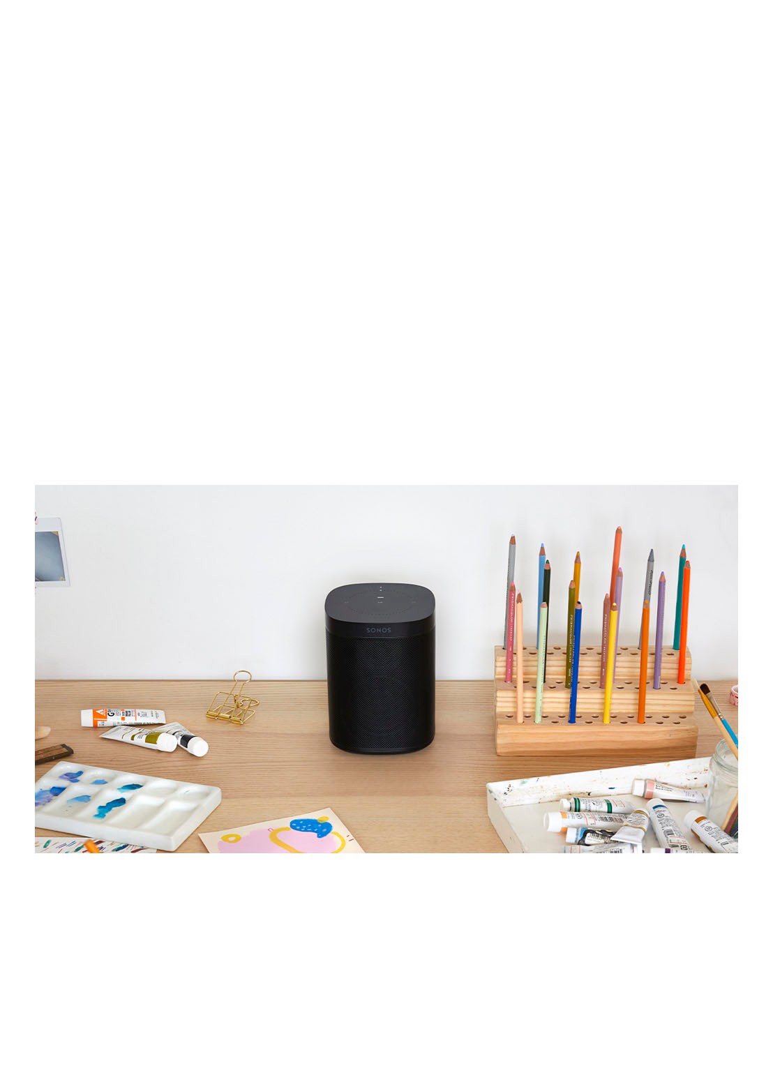 Sonos One (Gen 2) smart speaker met Google Assistant stembediening - detail 4 zwart