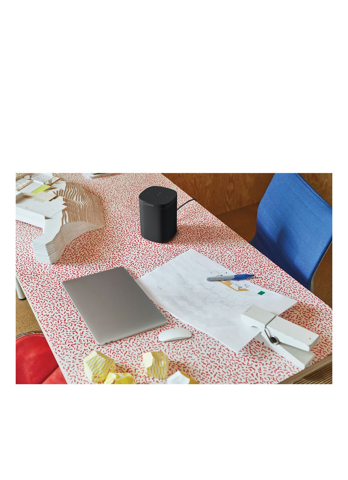 Sonos One (Gen 2) smart speaker met Google Assistant stembediening - detail 5 zwart