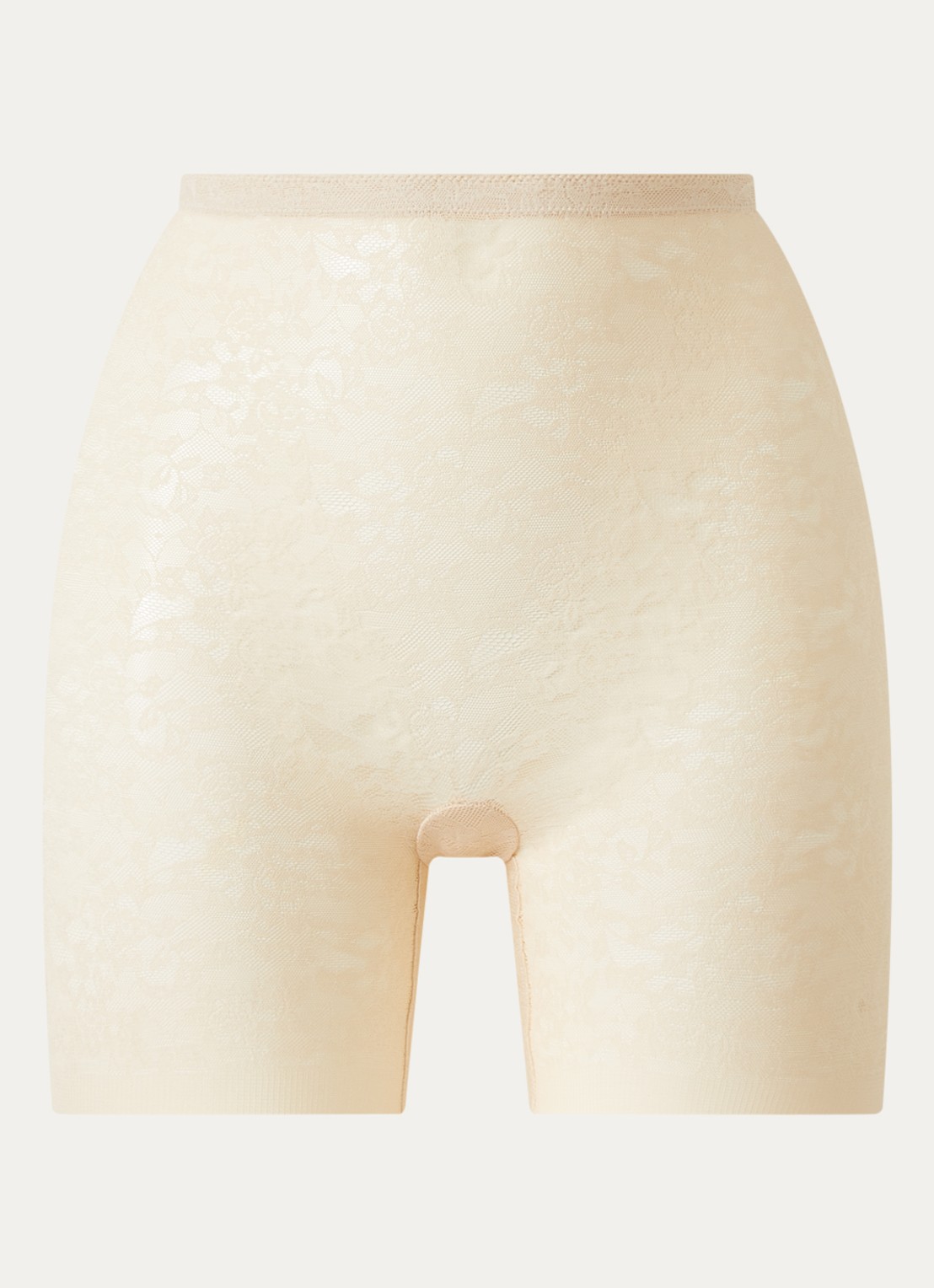 SPANX Corrigerende short met opengewerkt dessin - voorkant creme