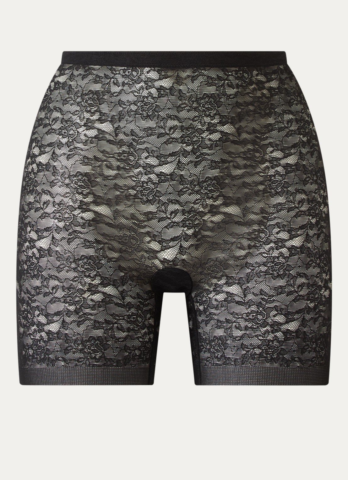 SPANX Corrigerende short met opengewerkt dessin - voorkant zwart