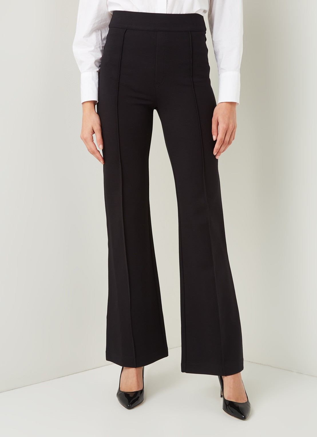 SPANX High waist flared fit pantalon van jersey met deelnaad - detail 2 zwart