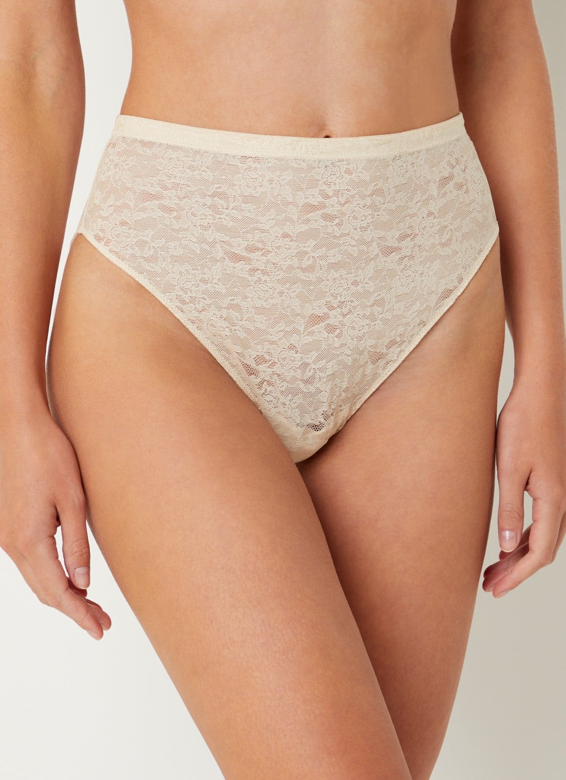 SPANX High waist hipster van kant - voorkant 3 beige
