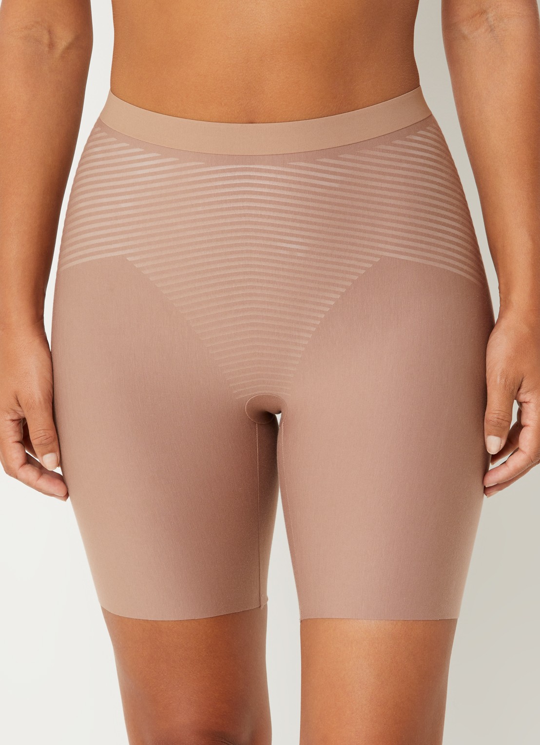 SPANX High waist skinny fit trainingslegging - voorkant 2 lichtbruin