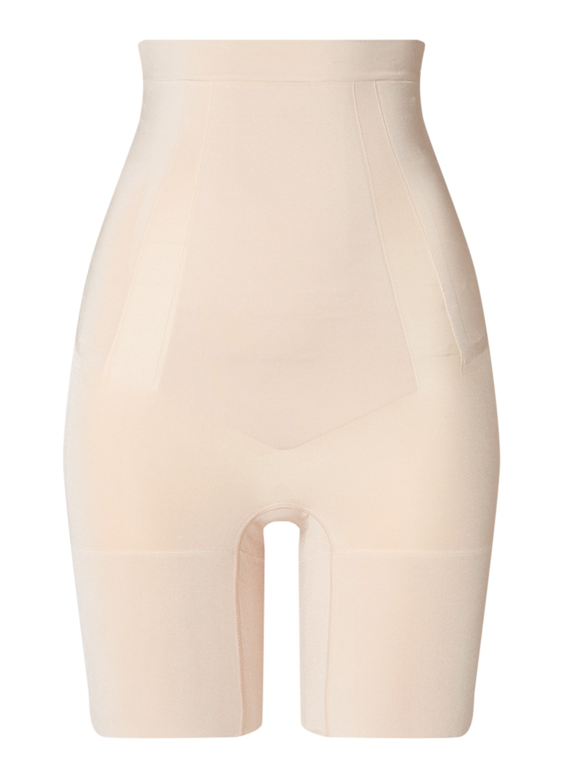 SPANX Oncore high waisted corrigerende short - voorkant beige