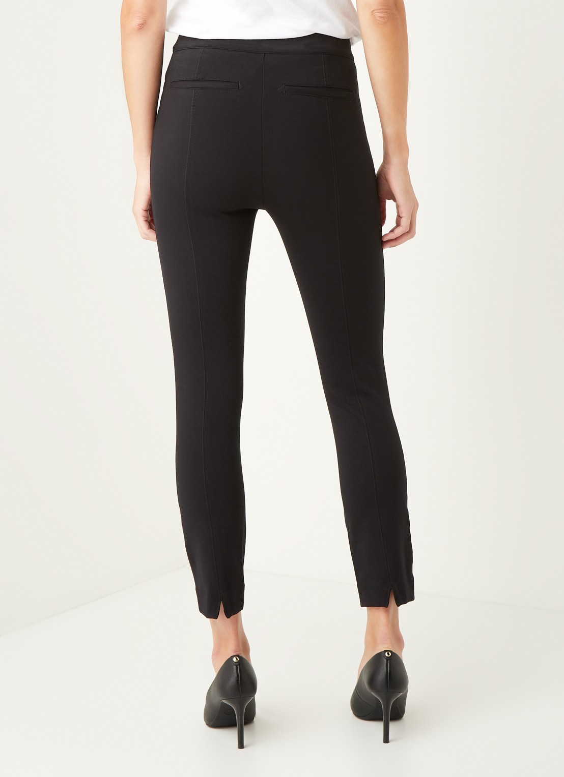 SPANX Pont high waist slim fit cropped pantalon - achterkant 3 zwart