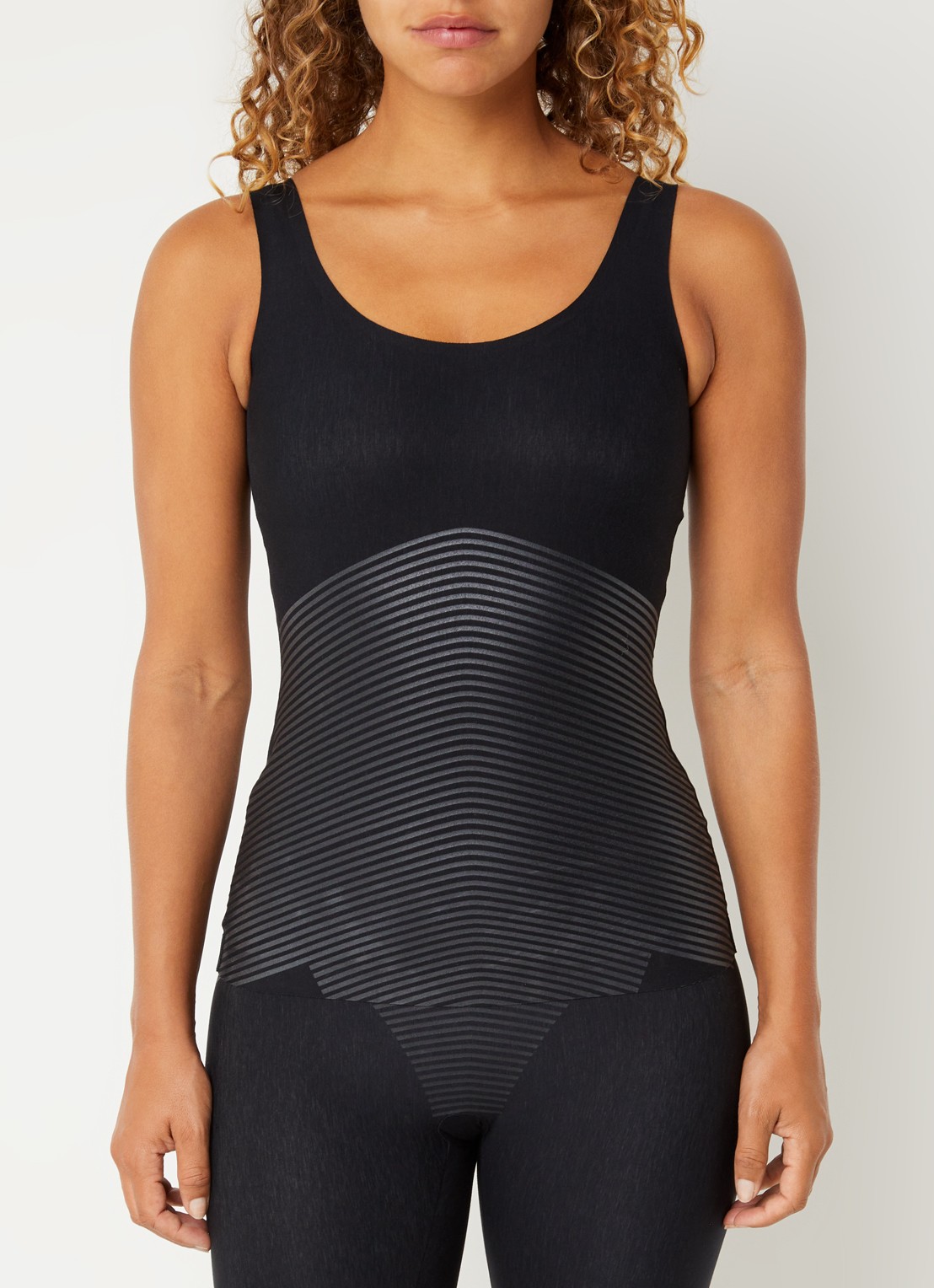 SPANX Tanktop met structuur - voorkant 4 zwart