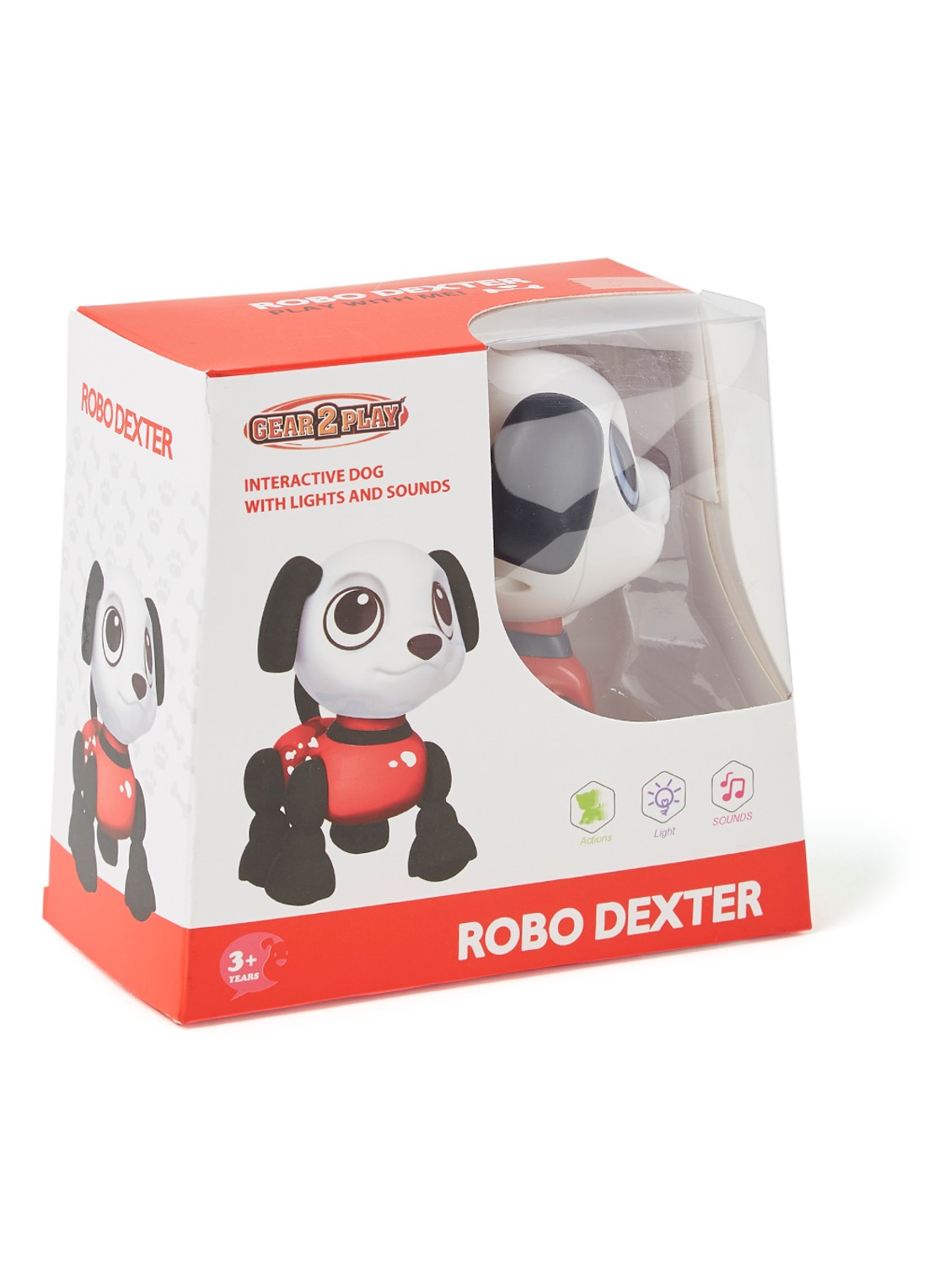 Spectron Robo Dexter interactieve hond - voorkant 2 rood