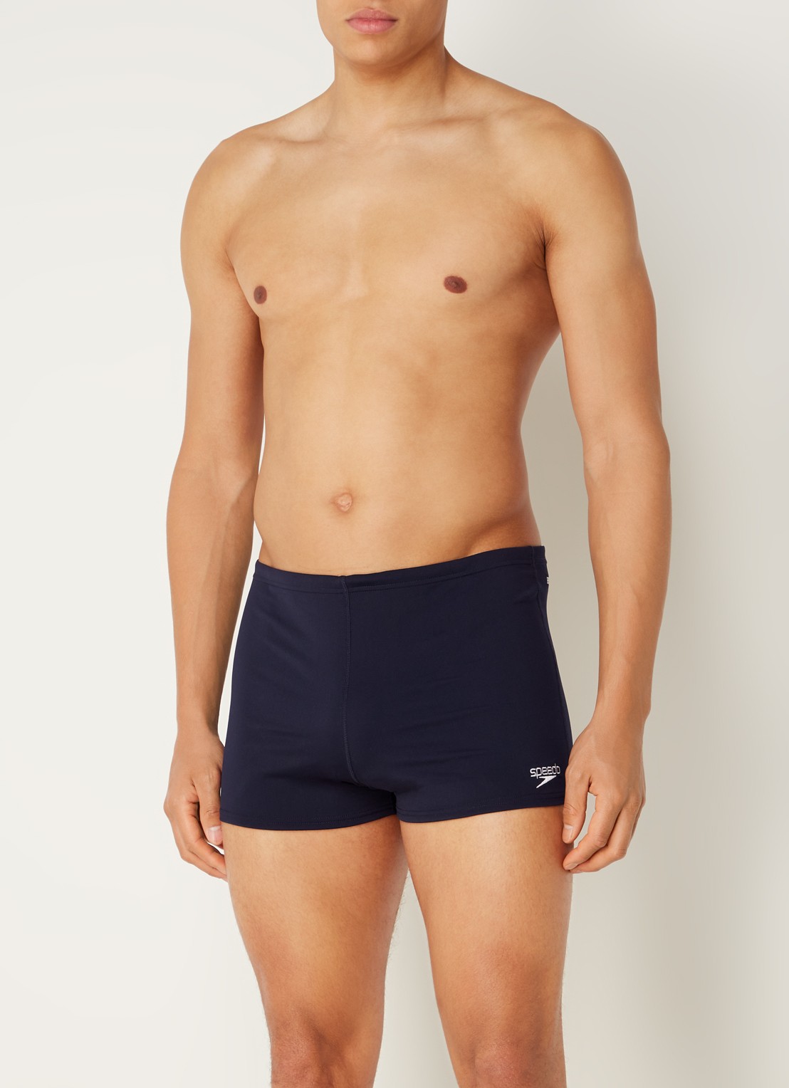 Speedo + Aqsh zwemboxer met logo - voorkant 4 donkerblauw