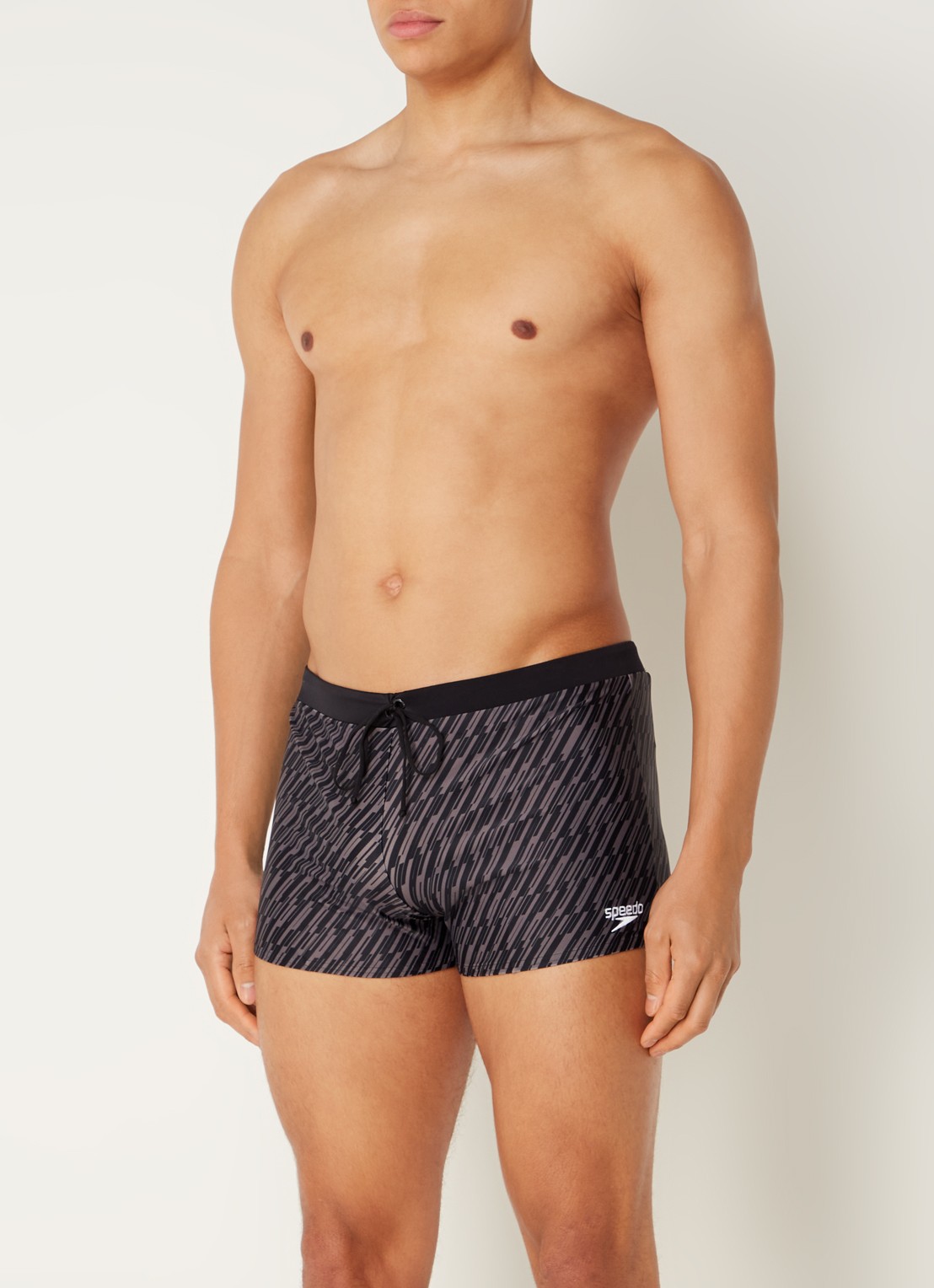 Speedo  Vamilton zwemboxer met print en logo - voorkant 3 donkergrijs