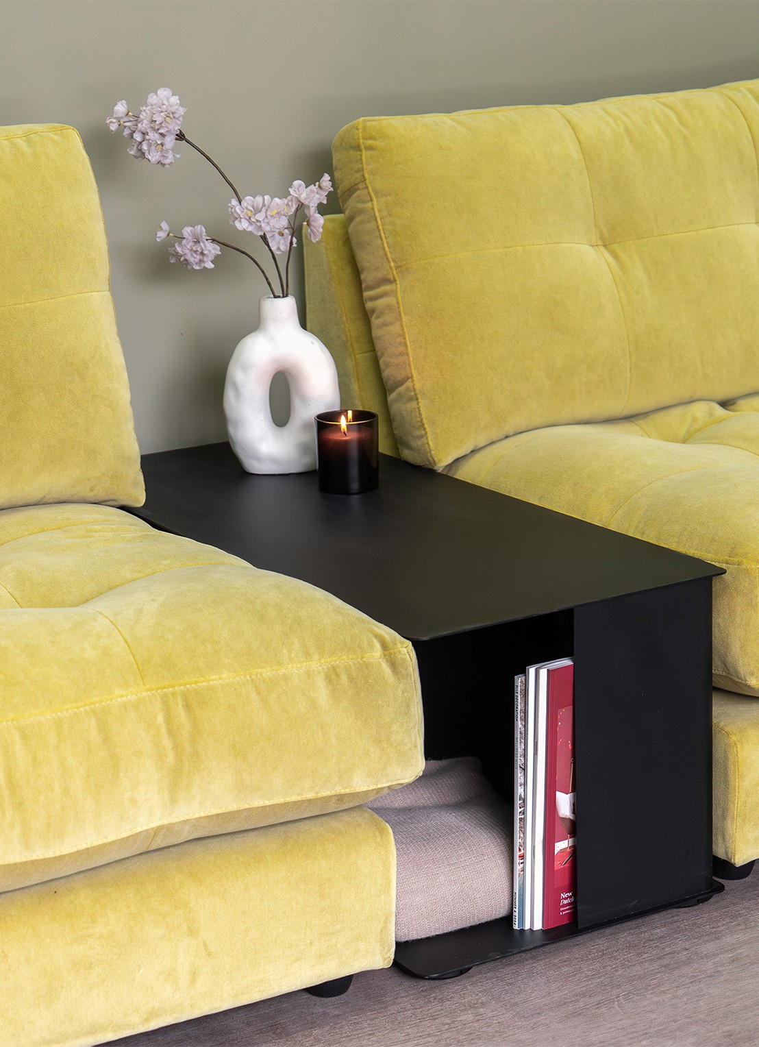 Spinder Adaptable banktafel 90 x 40 cm - achterkant 6 zwart