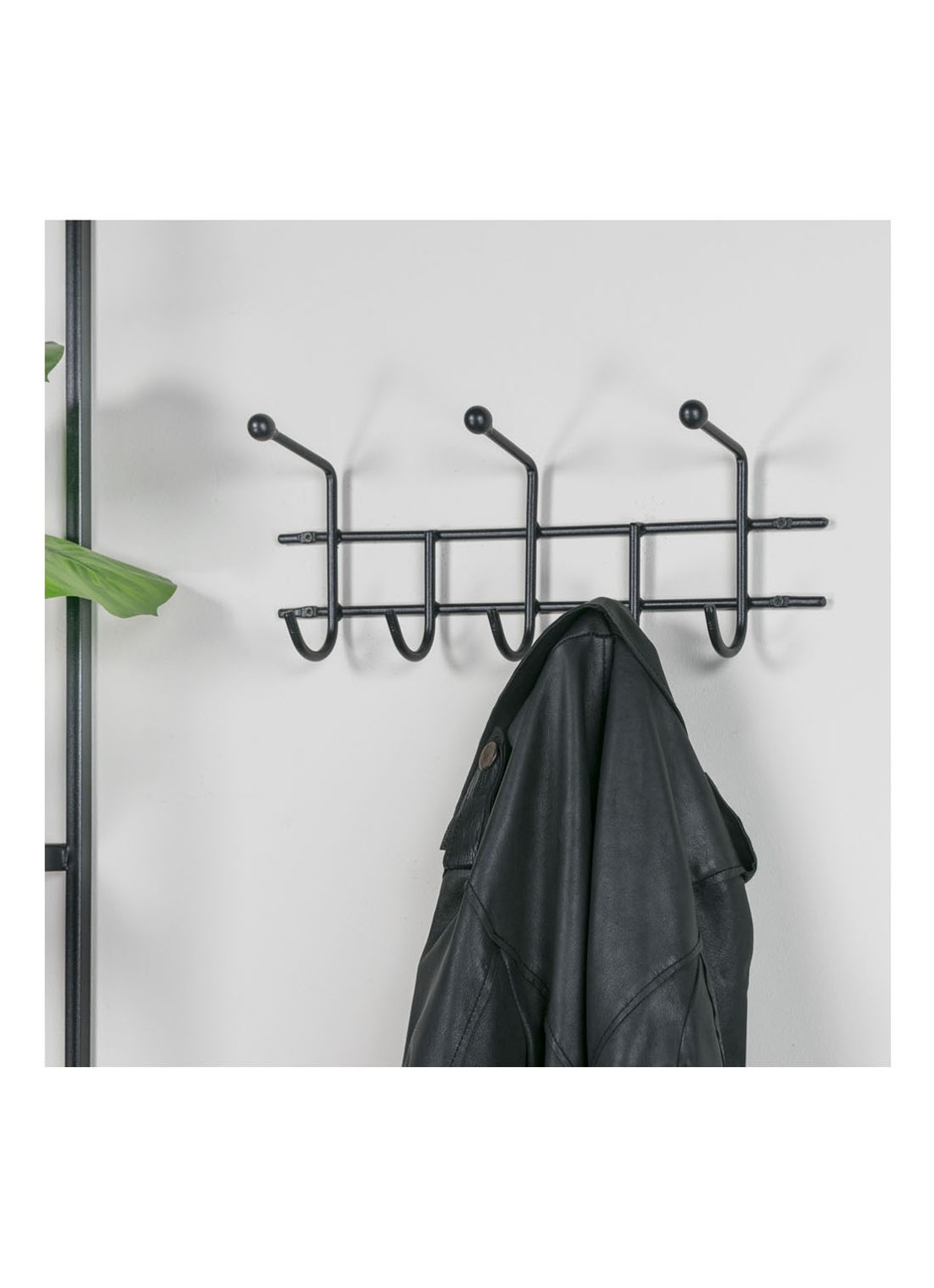 Spinder BARATO kapstok - 3 haken - voorkant 2 zwart