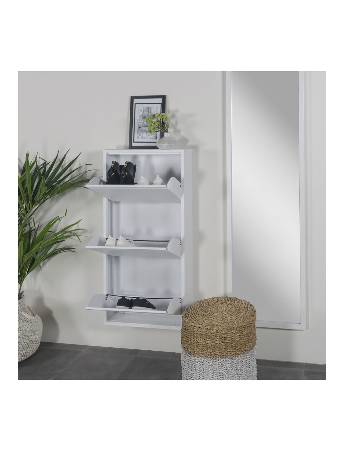 Spinder Billy 3 schoenenkast 50 x 103 x 15 cm - voorkant 2 wit