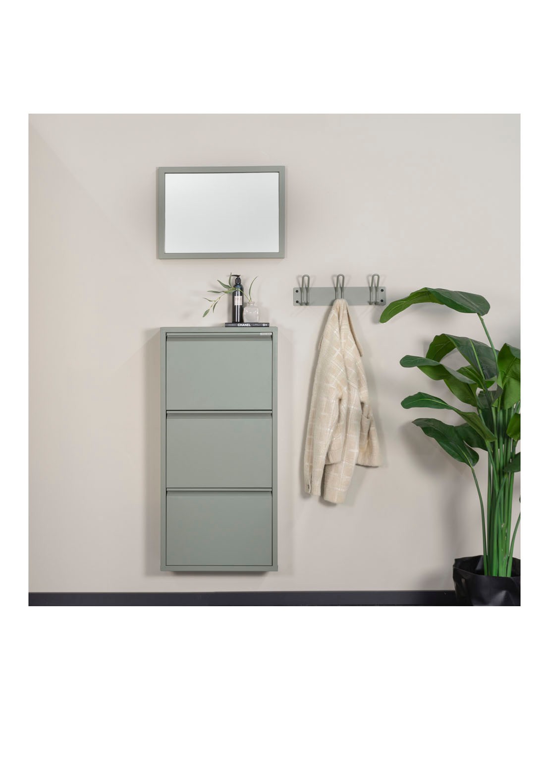 Spinder Billy 3 schoenenkast 50 x 50 cm - voorkant 5 khaki