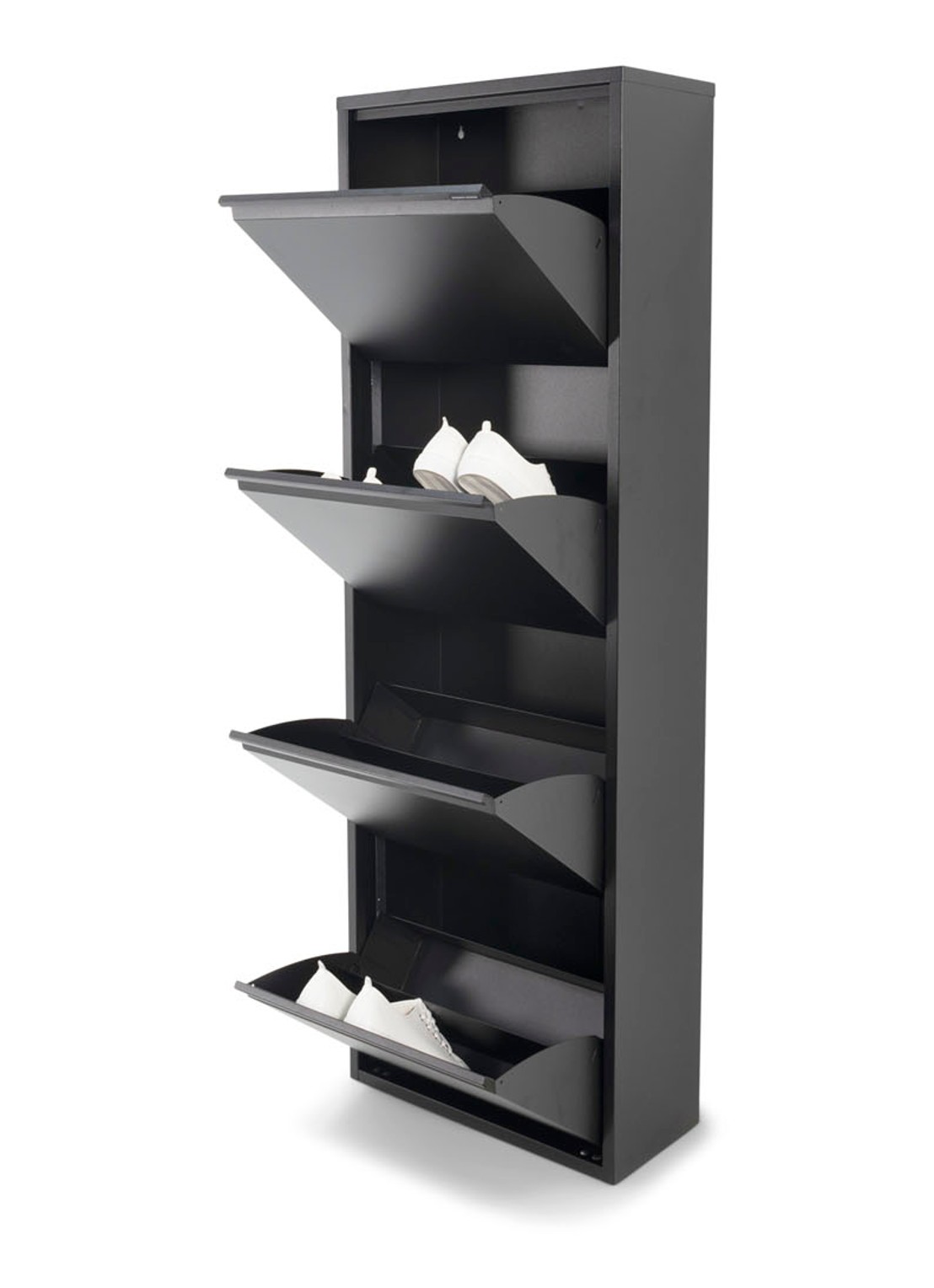 Spinder Billy 4 schoenenkast 150 x 50 cm - voorkant 2 zwart