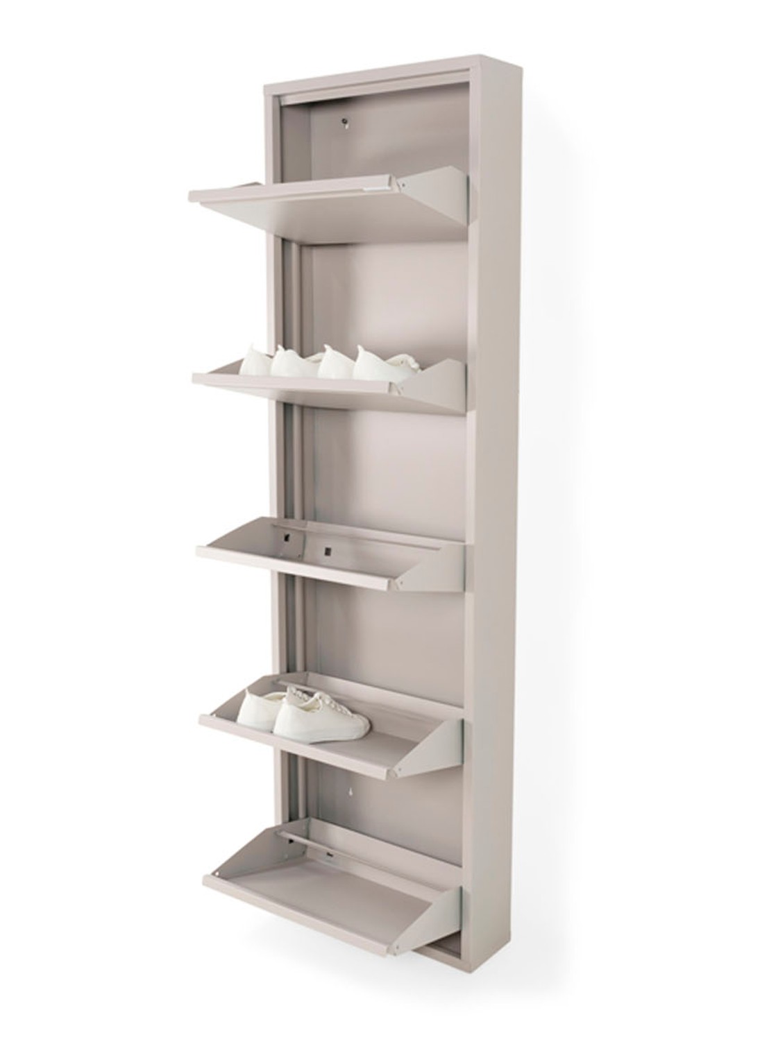 Spinder Billy 5 schoenenkast 169 x 50 cm - voorkant 5 taupe